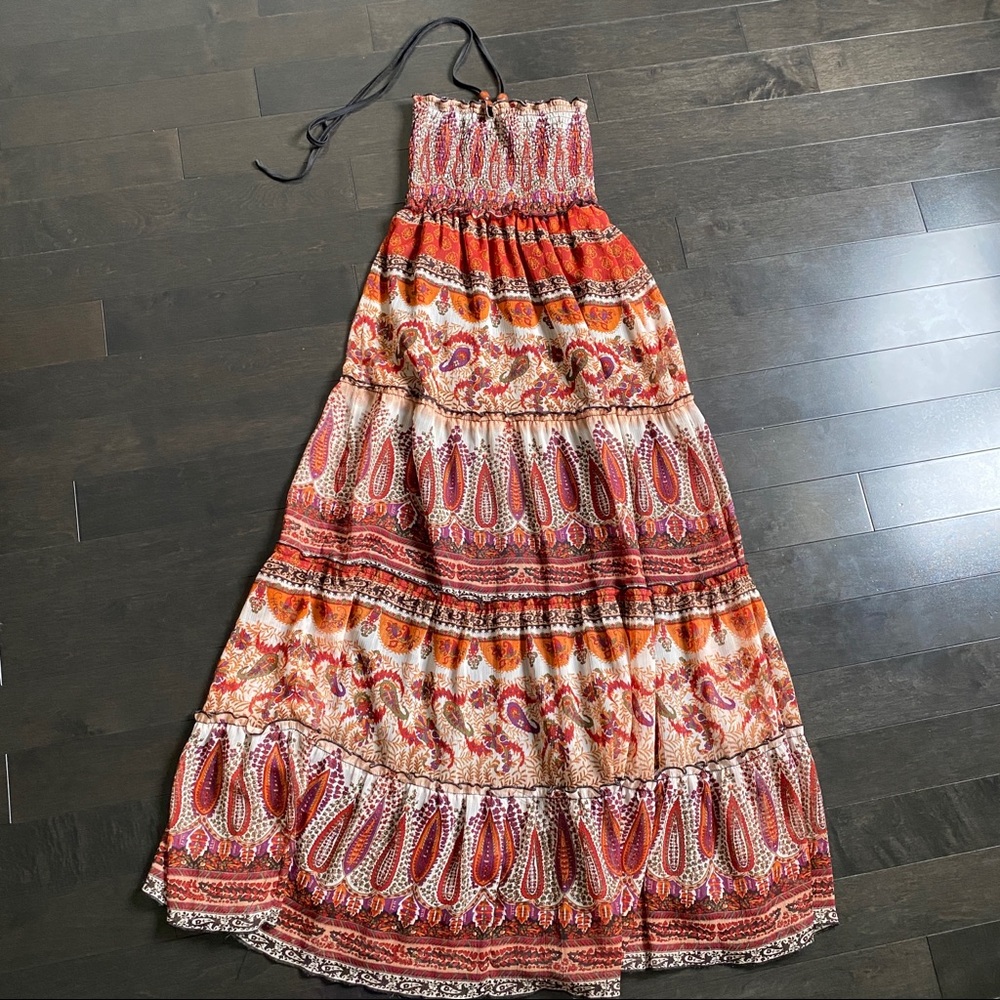 Le Chateau Multicolor Paisley Maxi Dress